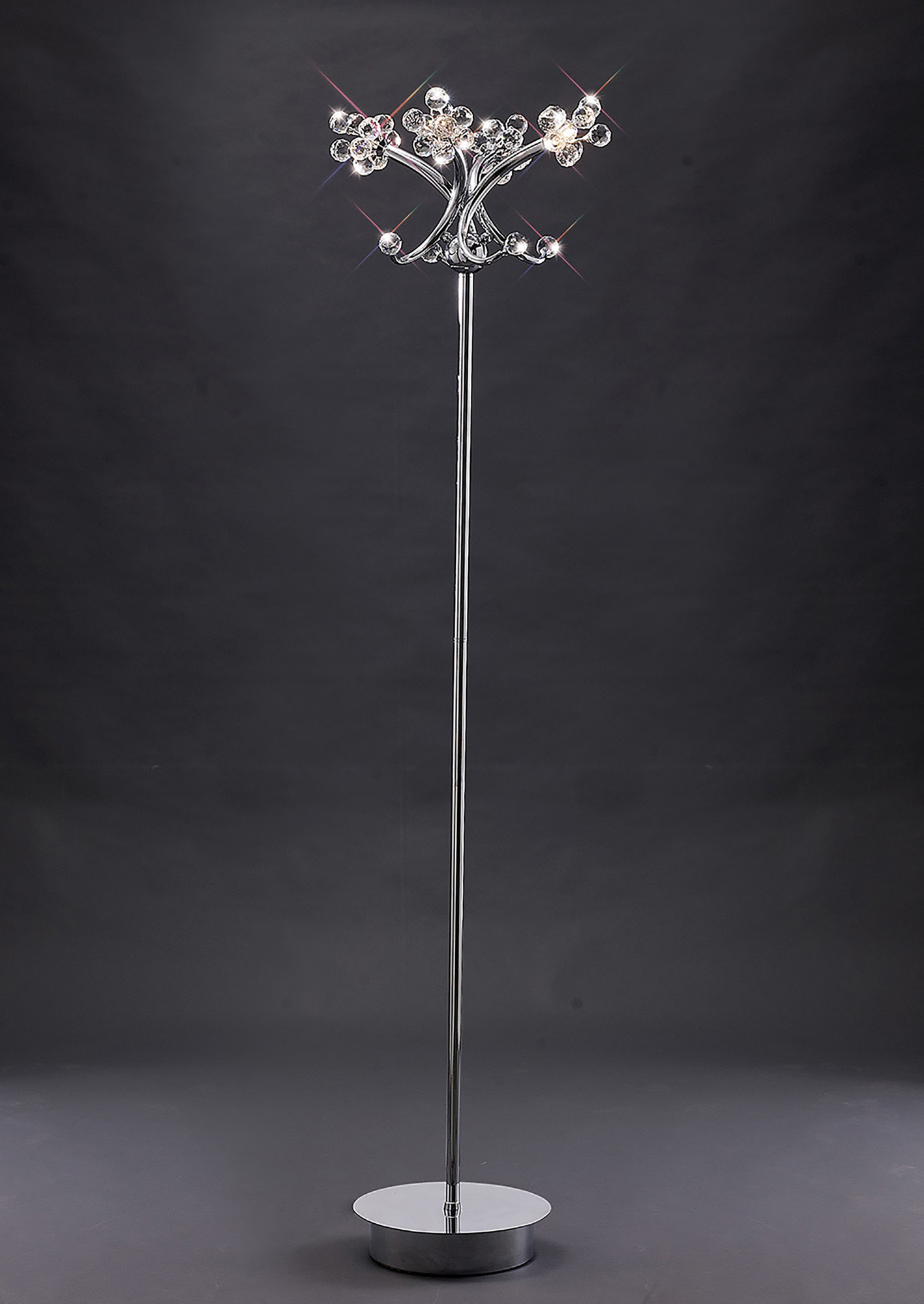 IL30854  Octavia Crystal 163cm Floor Lamp 4 Light